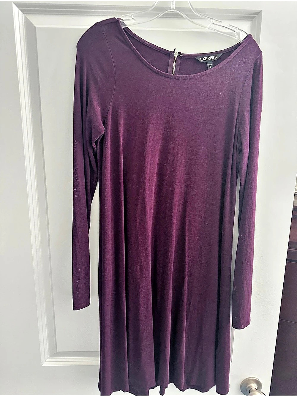 Express Long Sleeve Mini Dress in Purple Size Medium